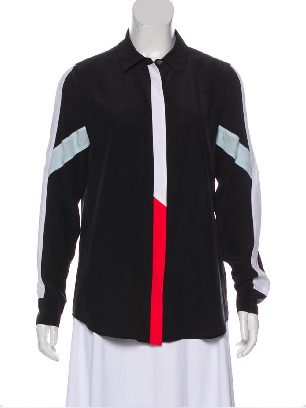 Equipment Femme Mondrian Print 100% Silk Shirt XS
